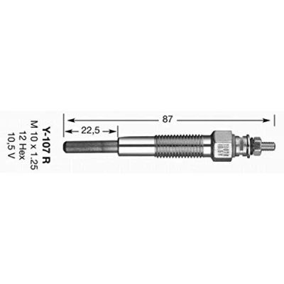 Abbildung von NGK 1229 Glühkerze 10,5V M10 x 1,25