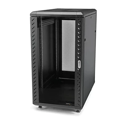 Abbildung von StarTech.com 4 Pfosten 22HE Serverrack/Schrank, 19&quot; Daten Rack/Schrank für IT /Netzwerkgeräte, Serverschrank mit verstellbaren Montageschienen, 19 Zoll Server Rack