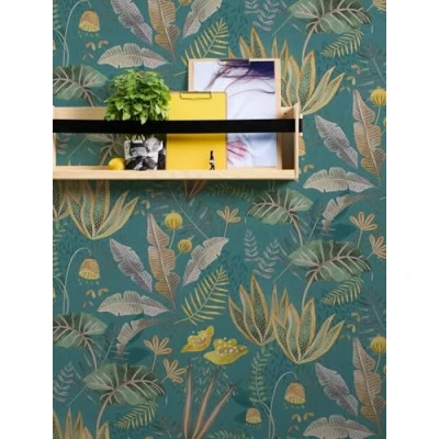 Abbildung von living walls Vliestapete &quot;Famous Garden florale Tapete Mustertapete Pflanzen Blattmotiv&quot;, matt, Blätter für Schlafzimmer Küche Wohnzimmer Floral Design