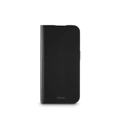 Abbildung von Hama Handyhülle für iPhone 15 (Handytasche, Etui mit Kartenfach, Kunstleder, Metallelemente, Standfunktion, extra Schutz von Display und Kamera, Magnet, Hülle 15, recycelt) schwarz