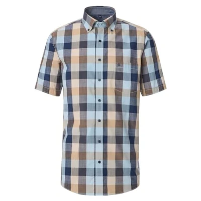 Abbildung von CASAMODA Casual Fit Hemd Halbarm Button Down Kragen Karo blau Gr. XXL