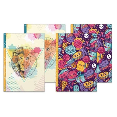 Abbildung von RNKVERLAG 46811 Notizbuch Fresh Colours DIN A4, 4 Stück, blanko, mit je 96 Blatt 70 g/m²