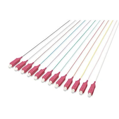 Abbildung von DIGITUS LWL Pigtails 12 Stück SC Simplex OM4 Farbcode DIN IEC 304 Fibre Optic Netzwerk Technik Länge 2m