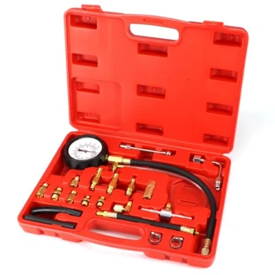 Abbildung von QWORK® Kraftstoffdruck Benzindrucktester, Kraftstoffdruckmesser für Einspritzsysteme, 0 140 PSI / 10 Bar Manometer, Benzindruckprüfer
