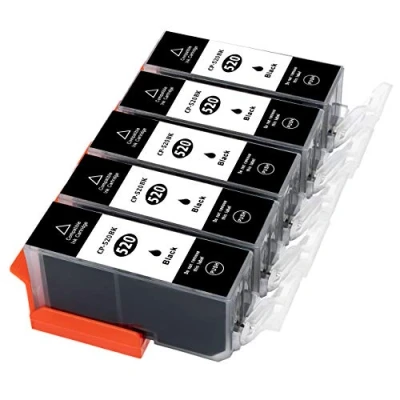 Abbildung von ESMONLINE 5 kompatible XL Tintenpatronen schwarz Black zu Canon PGI 520 als Ersatz für Pixma iP 3600 4600 4700 MP 540 550 560 620 630 640 980