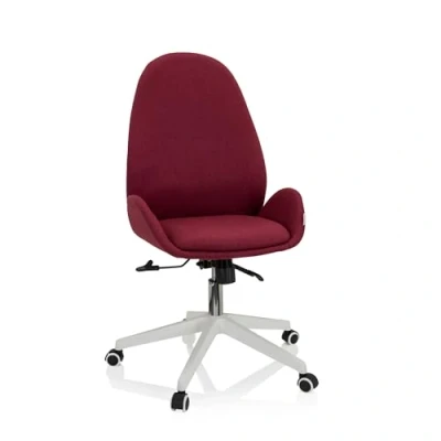 Abbildung von hjh OFFICE 729435 Schreibtischstuhl AVEA I Stoff höhenverstellbarer Drehstuhl mit hoher ergonomischer Rückenlehne, Bordeaux