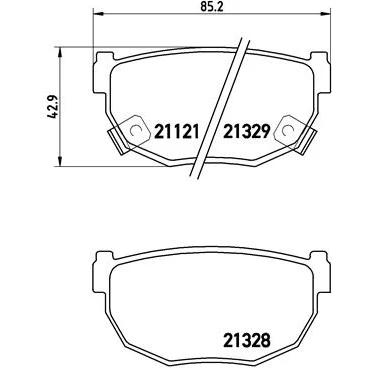 Abbildung von BREMBO P 56 010 Bremsbelagsatz mit akustischer Verschleißwarnung ohne Zubehör NISSAN: 200SX, 300ZX Targa, Skyline Coupe