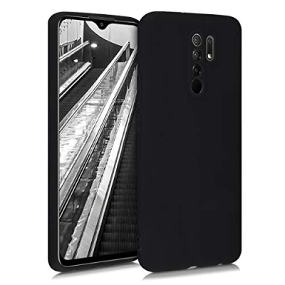 Abbildung von kwmobile Handyhülle kompatibel mit Xiaomi Redmi 9 Hülle Handy Case aus weichem Silikon in Schwarz matt