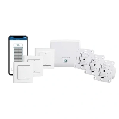 Abbildung von Homematic IP Set Beschattung Plus mit Access Point, 3X Rollladenaktor, Tasterwippe