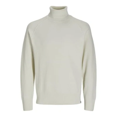 Abbildung von JACK&amp;JONES Herren Jcomason Knit Roll Neck Strickpullover, Cloud Dancer/Detail:Cyclo 002, Medium
