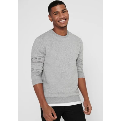Abbildung von Only &amp; Sons Onsceres LIFE CREW NECK Sweatshirt, Herren, Größe: Large, Light grey melange