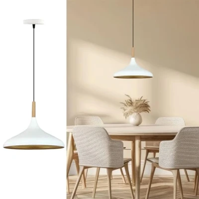 Abbildung von Bamyum Pendelleuchte I Champion Ø35 cm Holz Metall E27 Moderne Lampe, ohne Leuchtmittel