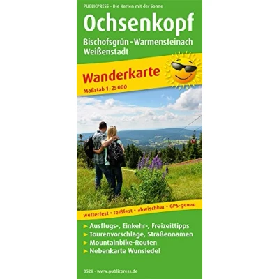 Abbildung von Ochsenkopf: Wanderkarte mit Ausflugszielen, Einkehr &amp; Freizeittipps, Mountainbike Strecken und Nebenkarte Wunsiedel, wetterfest, reissfest, abwischbar, GPS genau. 1:25000 (Wanderkarte: WK)