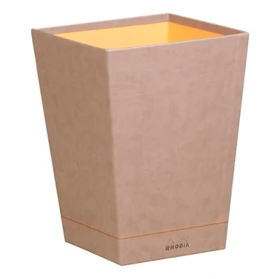 Abbildung von Rhodia 318824C Papierkorb (24 x 24 32 cm, Kunstleder, elegant und praktisch, ideal für Ihr Büro) 1 Stück, maulwurfsgrau