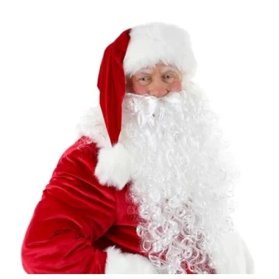 Abbildung von 2 in 1 Nikolausbart Set mit Perücke Weihnachtsmannbart zum Verkleiden als Nikolaus Weihnachtsmann Santa Weihnachten Nikolauskostüm