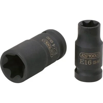 Abbildung von KS TOOLS 911.0963 Kraft Stecknuss 38 E18 12,5 (1/2&quot;) E Profil, Außen Torx