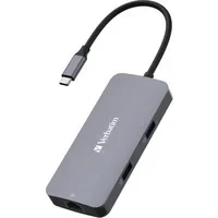 Abbildung von Verbatim USB C Pro Multiport Hub 5 in 1, Adapter auf HDMI, RJ45, A und PD, für Mac, MacBook Pro/Air, iPad Pro, Thinkpad, Windows Computer, Laptop Co