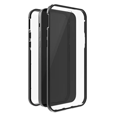 Abbildung von Black Rock Hülle 360 Grad Glass Case Passend für Apple iPhone 13 Pro I Handyhülle, Magnet Verschluss, Durchsichtig, Cover (Transparent mit schwarzem Rahmen)