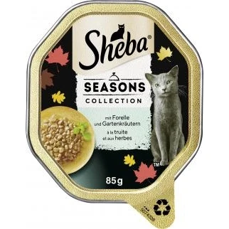 Abbildung von Sheba Seasons Collection mit Forelle und Gartenkräutern