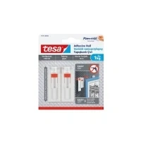 Abbildung von tesa Klebehaken Klebenagel mit max. 1 kg Haltekraft für Bilder verstellbar, Dekoration, Bilder, Leinwände, Lichterketten, Girlanden, (Spar Set, 2 St., inkl. Powerstrips), POWERSTRIPS Doppelseitig Tapete &amp; Putz 2er Pack