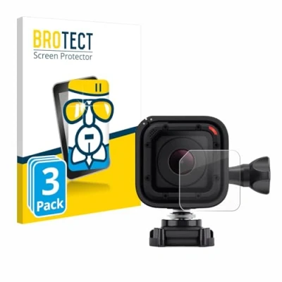 Abbildung von BROTECT Schutzglas für GoPro Hero 4 Session Linse (Gehäuse) (3 Stück) Schutzfolie Panzer Folie Glas [Extrem Kratzfest 9H, Anti Fingerprint,