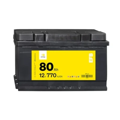Abbildung von Denagi EFB 12V 80Ah Autobatterie 770A/EN Starterbatterie, Start Stopp &amp; Standheizung geeignet, absolut wartungsfrei