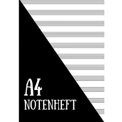 Abbildung von A4 Notenheft: Schreibheft mit Notenlinien Geschenkidee für Musikschüler und Lehrer 120 Seiten