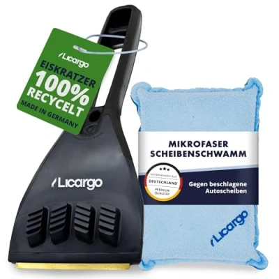Abbildung von LICARGO® Winter Bundle Eiskratzer mit Messingklinge Mikrofaser Scheibenschwamm