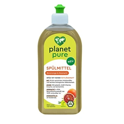 Abbildung von PLANET PURE Spülmittel Blutorange &amp; Rosmarin spült mit Hoher Fettlösekraft 500 ml