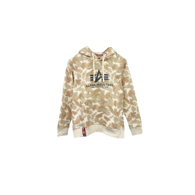 Abbildung von Alpha Industries Basic Kapuzenpullover, Herren, Größe: Small, Sand camo