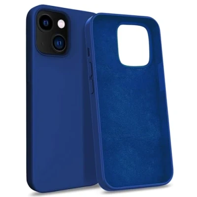 Abbildung von MyGadget Hülle kompatibel mit iPhone 13 Gummierte Handyhülle [ 3 Layer Struktur ] Schutzhülle Soft Inlay &amp; Hardcase Cover außen Dunkelblau