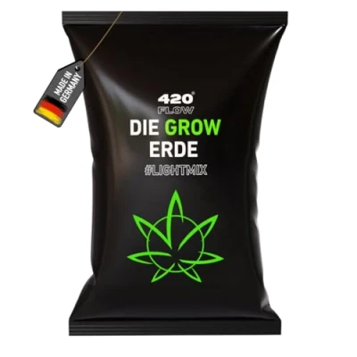Abbildung von 420Flow® Grow Erde Lightmix Perfekte für gesundes Pflanzenwachstum, keimfrei, optimierter pH Wert, fördert Wurzelbildung, vegan, gebrauchsfertig mit Perlite (2X 20 Liter (40 Liter))