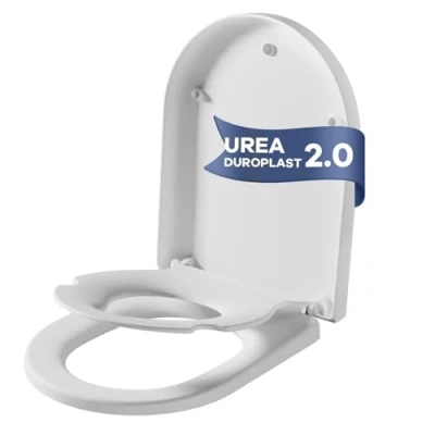 Abbildung von Toilettensitz Kinder mit Absenkautomatik D Form Weiß, Antibakterieller Toilettendeckel Kindersitz, Abnehmbar klodeckel, Quick Release zur einfachen Reinigung, Belastbarkeit von 150kg