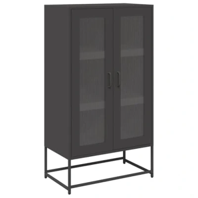 Abbildung von vidaXL Highboard Schwarz 68x39x123 cm Stahl