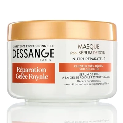 Abbildung von DESSANGE Nährstoff Reparaturmaske Gelée Royale Formel angereichert mit restrukturierendem nährt &amp; stärkt die Faser für stark geschädigtes und geschmeidiges Haar 250 ml