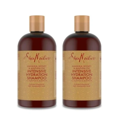 Abbildung von SheaMoisture Intensives Feuchtigkeitsshampoo für strapaziertes, trockenes Haar Manuka Honig &amp; Mafuraöl Feuchtigkeitsspendendes Shampoo ohne Silikone und Sulfate 2x 384ml