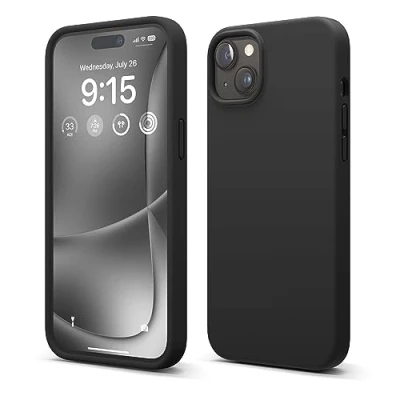 Abbildung von elago Liquid Silikon Hülle kompatibel mit iPhone 15 Plus Premium Handyhülle Rundumschutz [4 Schichten Anti Shock Struktur], Weiches Mikrofaserfutter