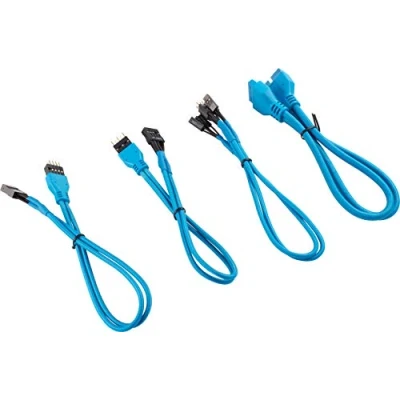 Abbildung von Corsair Premium Sleeved Front Panel Extension Kabel Verlängerungskit, Blau