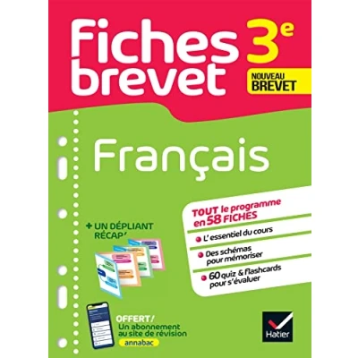 Abbildung von fiches Brevet Français 3e 2025: tout le programme en de révision détachables