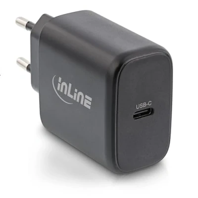 Abbildung von InLine USB C Ladegerät, GaN Technologie, 65W, Schnellladegerät, Netzteil für MacBook Pro/Air, iPhone/Pro/Mini, iPad Pro, Pixel und mehr, schwarz, 31506D