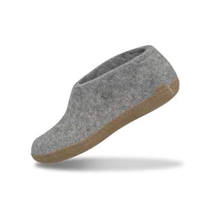 Abbildung von Glerups Filz Hausschuhe Herren und Damen (Größe 43) Komfortabler Hausschuh mit Weicher Sohle aus Leder &amp; Slipper Geschlossen Comfortable Slippers Women Men