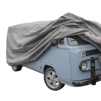 Abbildung von Premium Autoabdeckung kompatibel mit VW T1/T2/T3 615x210x227 UV Schutz Wasserfest, ideal für Winter und Sommer, inklusive Kordelzug Perfekt Bulli, Camping vieles mehr!