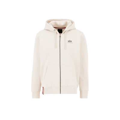 Abbildung von Alpha Industries Basic Hoody SL Sweatjacke, Herren, Größe: Large, Jet stream white