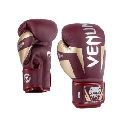 Abbildung von Venum, Elite Boxhandschuhe, Unisex Erwachsene, 14 Oz, Burgunderrot/Gold