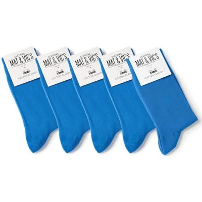 Abbildung von Mat &amp; Vic&#039;s Socken Herren 47 50 blau/blue socks men women blaue Baumwolle Cotton Classic, 5 Paar, Freizeit, Anzug, Business blau Damen und Männer Herrensocken