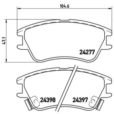 Abbildung von BREMBO P 30 027 Bremsbelagsatz mit akustischer Verschleißwarnung ohne Zubehör HYUNDAI: Atos
