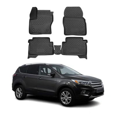 Abbildung von OMAC Gummimatten Fußmatten kompatibel mit Ford Kuga 2013 2019 TPE Automatten Schwarz 4X