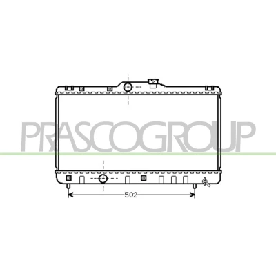 Abbildung von PRASCO TY082R001 Kühler, Motorkühlung Aluminium 350 638 16 Kühlrippen gelötet TOYOTA: Corolla VII Compact, VIII Liftback, Compact