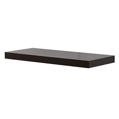 Abbildung von Rebecca Mobili 2er Set Wandregale, Bücherregale aus Holz, Ablagen in Wenge, MDF, Wohnaccessoire für Kinderzimmer Wohnzimmer Maße: 3,8 x 60 25 cm (HxLxB) Art. RE6059