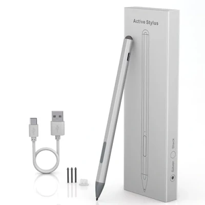 Abbildung von Surface Pen für Microsoft Pro 11/10/9/8/7/6/5/4/3/X/Surface 3, Go, Laptop/Studio/Book Stift mit Palm Rejection und USB C Aufladung, 4096 Druckstufe Zubehör